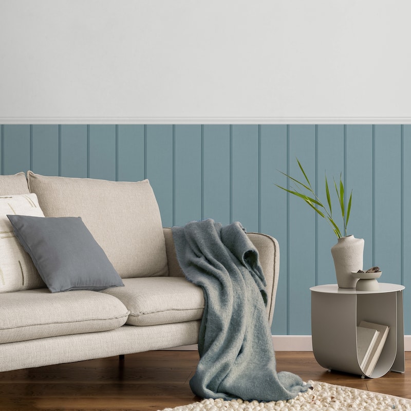 Fine Decor Killian Light Blue Wood Panel Wallpaper