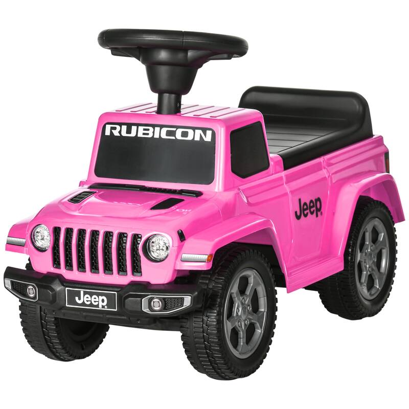 Kids Ride-On Push Car with Engine Sounds and Storage, Foot-to-Floor Sliding Car for Toddlers 1.5-3 Years Old - Pink