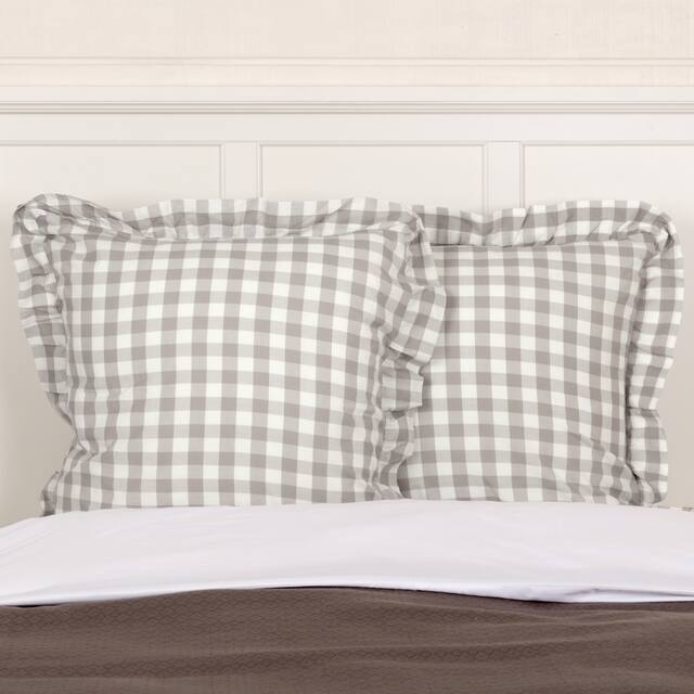 Annie Buffalo Check Euro Sham - Antique White/Ash Grey