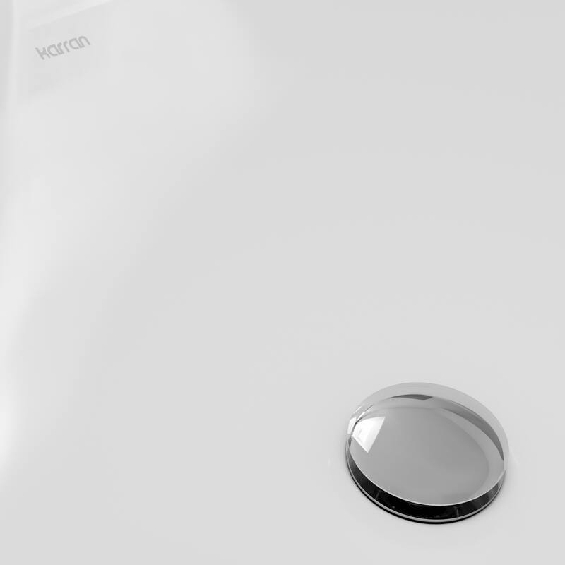 Karran Valera 18" Top Mount Vitreous China Bathroom Sink in White