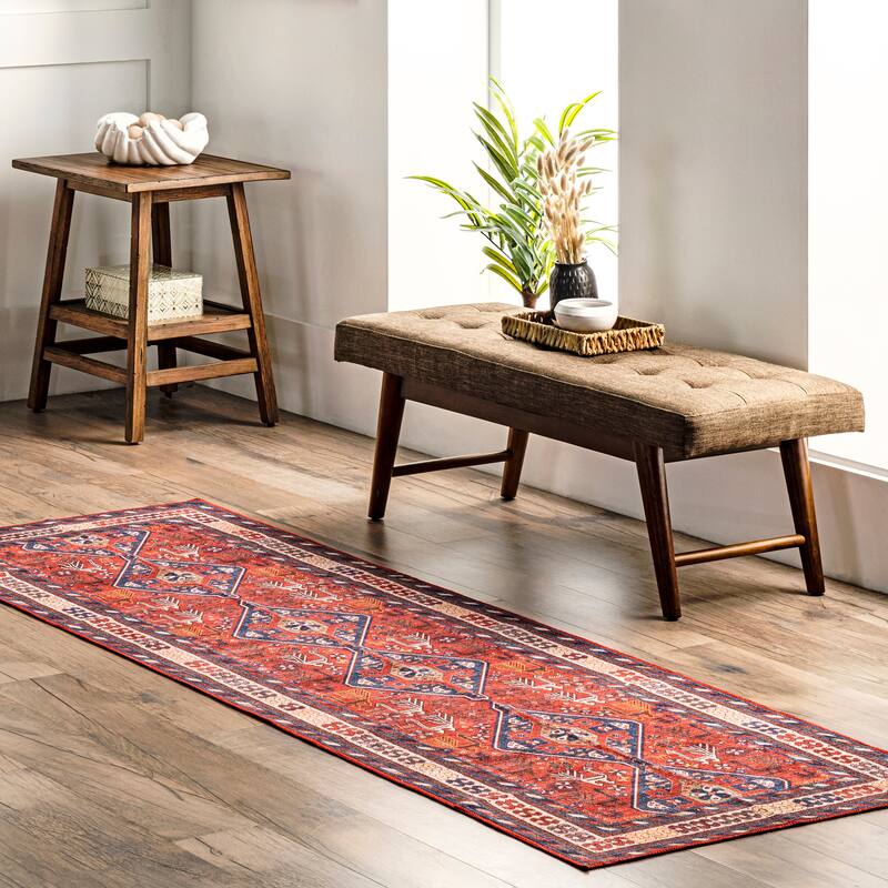Nuloom Damaris Splashguard Medallion Machine Washable Area Rug