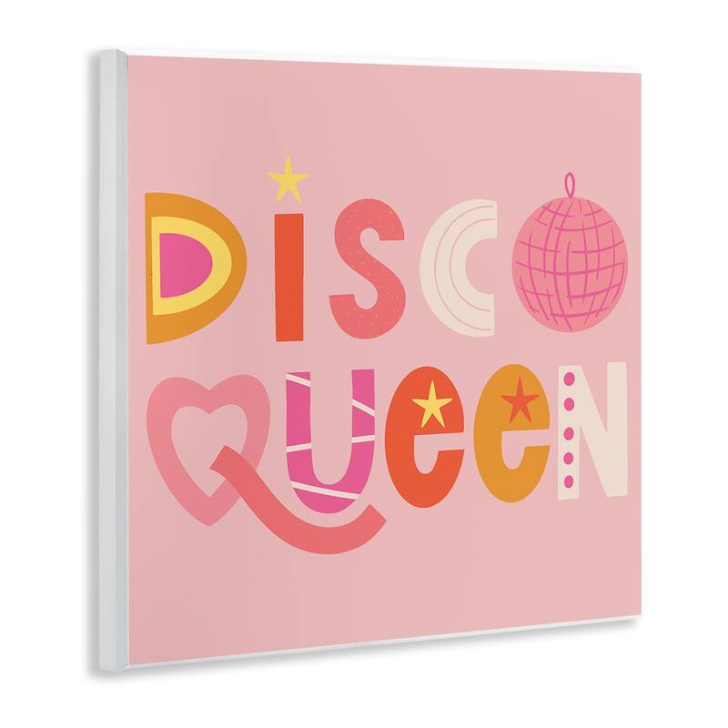 Stupell Disco Queen Pastel Pink Wall Plaque Art Design By Sazerelli Designs