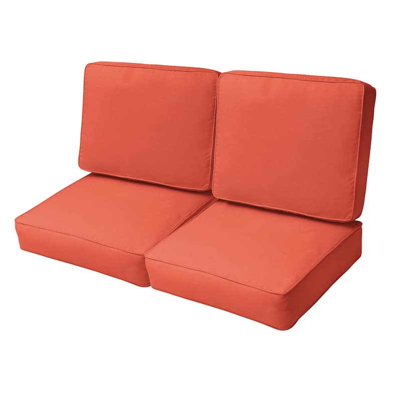 Coral Corded Indoor/ Outdoor Deep Seating Loveseat Cushion Set - 23.5 in x 23 in