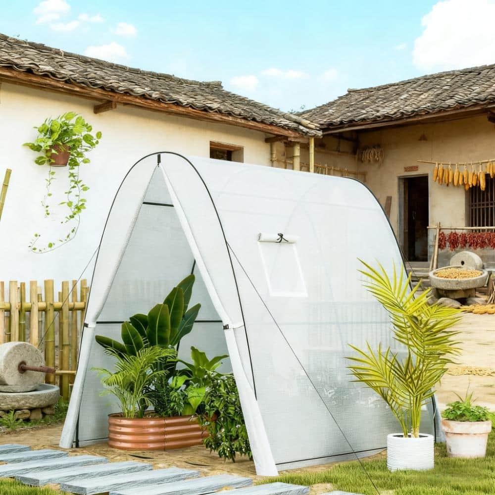 GDFStudio - Gothic Arch Walk-In Greenhouse with Sandbags