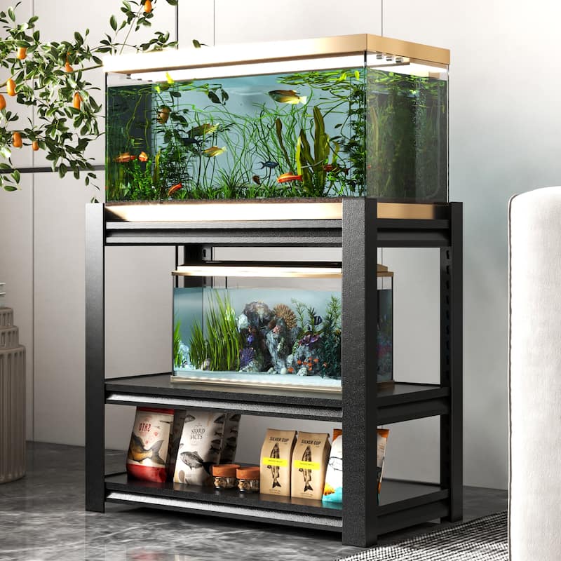 40 50 Gallon Fish Tank Stand Metal Aquarium Stand - 33.98" * 17.99" * 31.50" - Black