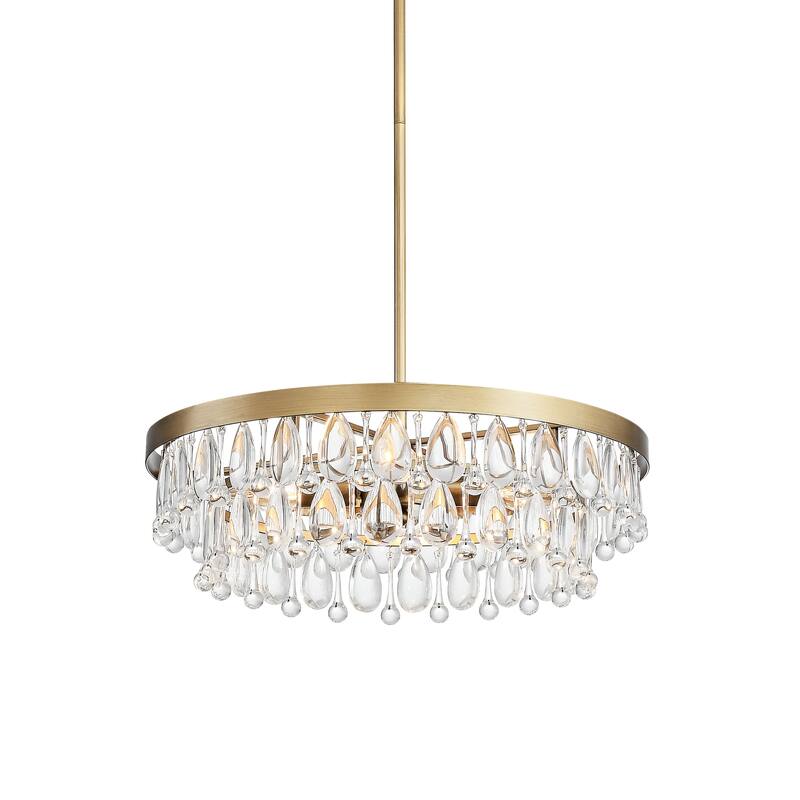 Viviana 4-light Crystal Teardrop Round Chandelier