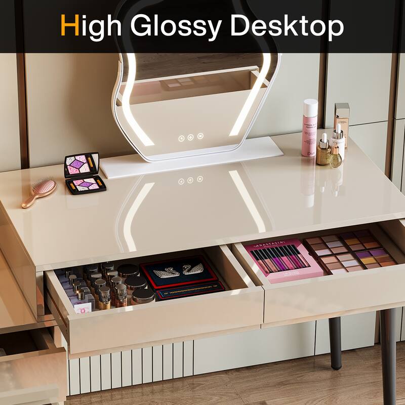 Reversible Computer Desk with 5 Drawers