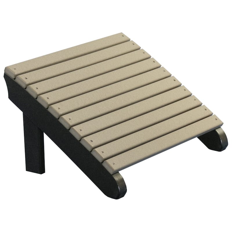 Poly Lumber Adirondack Footrest - Weatherwood & Black