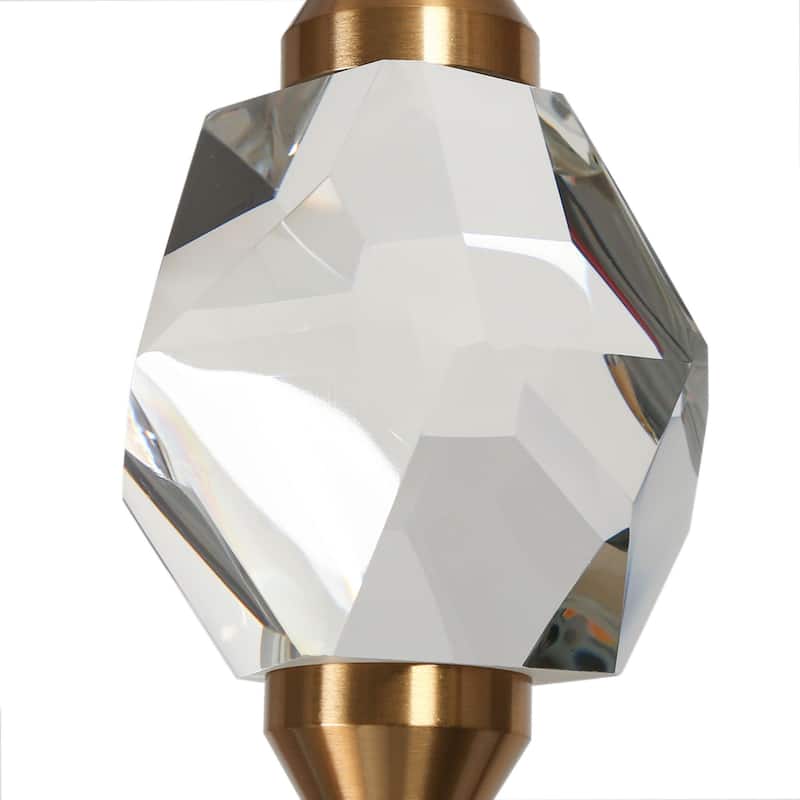 Modern LED Crystal 1-Light Pendant Light for Kitchen Island - 4" Dia. x 17" H