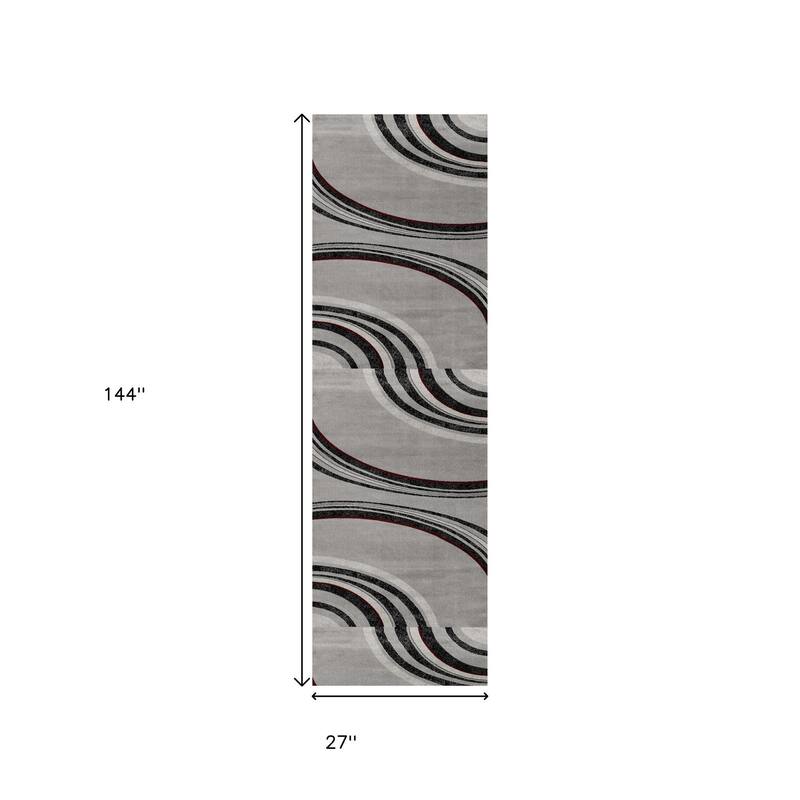 HomeRoots Abstract Modern Runner Area Rug
