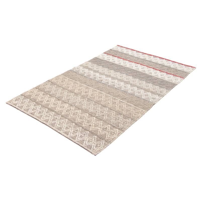 ECARPETGALLERY Braid weave Sienna Grey Wool Rug - 5'0 x 8'3