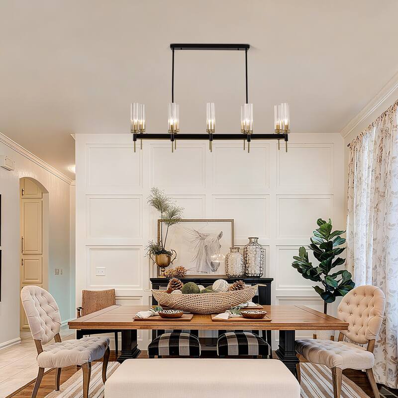 10 - Light Dimmable Modern Linear Kitchen Island Chandelier - 45.28in