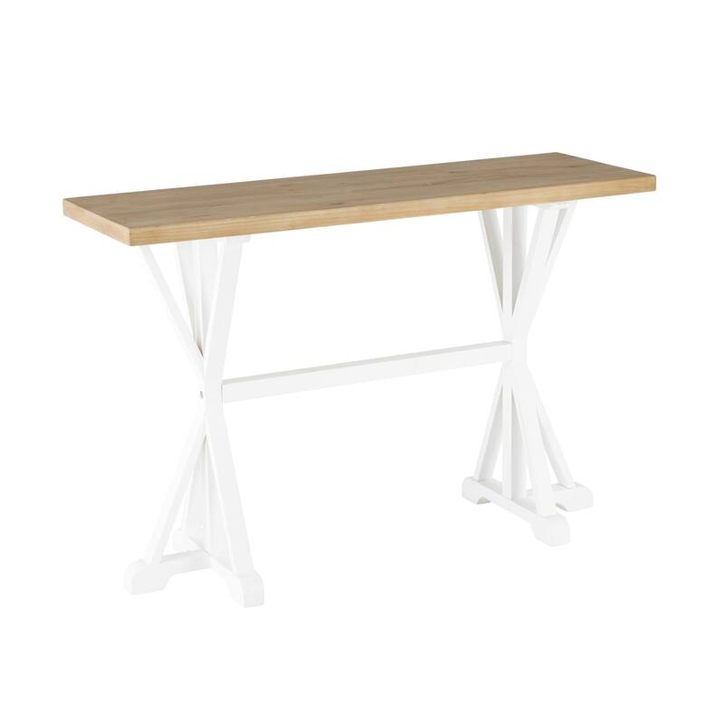Wood Rectangular Console Table with Angled Legs and Brown Tabletop - White - Roche River Decor
