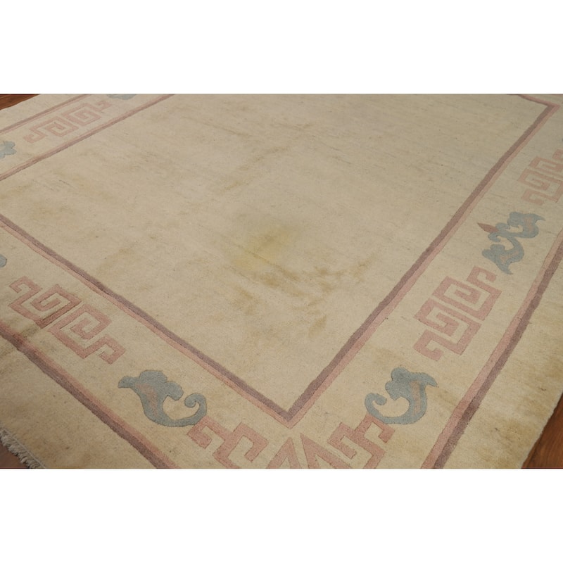 Nepalese Oriental Vintage Area Rug Hand-Knotted Wool Carpet - 7'9" x 9'4"