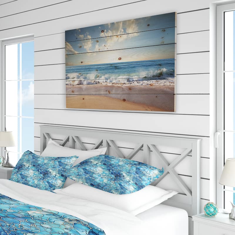 Designart "Ocean Blue Mosaic Turquoise" Blue Tropical - Bedding Set With Shams