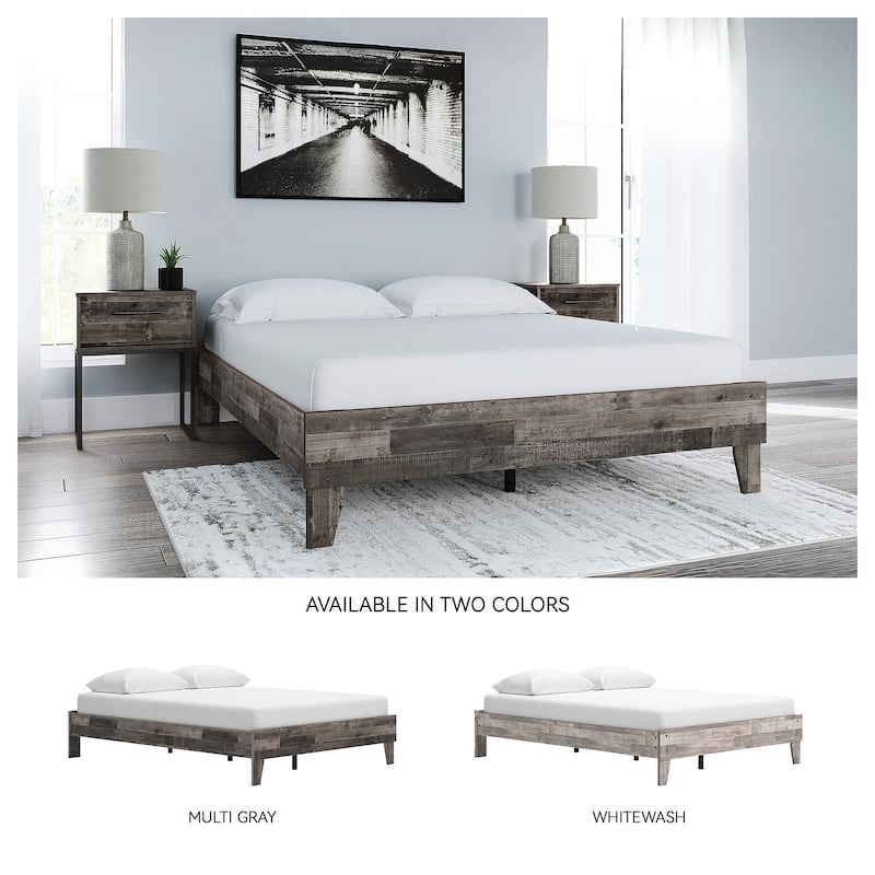 Signature Design by Ashley Neilsville Weathered Woodgrain Platform Bed