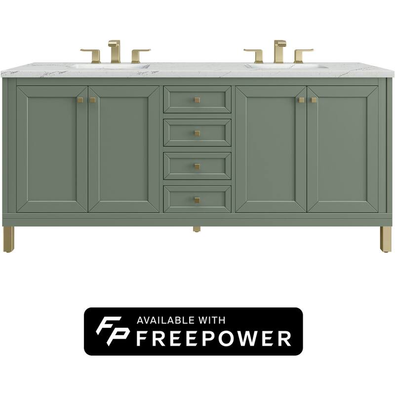James Martin Vanities 503-V72-FENC Chicago 72" Free Standing Double - Smokey Celadon