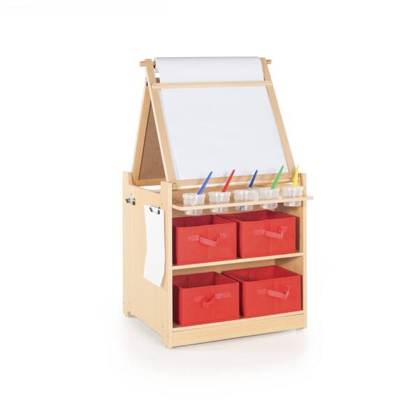 Shop Guidecraft Desk To Easel Art Cart Chalkboard Paint Cups