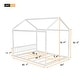 preview thumbnail 3 of 14, Queen Size Wooden House Bed with Headboard Floor Bed, White