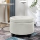 preview thumbnail 4 of 17, Porthos Home Donn Faux Leather Round Storage Ottoman with Rubberwood Legs