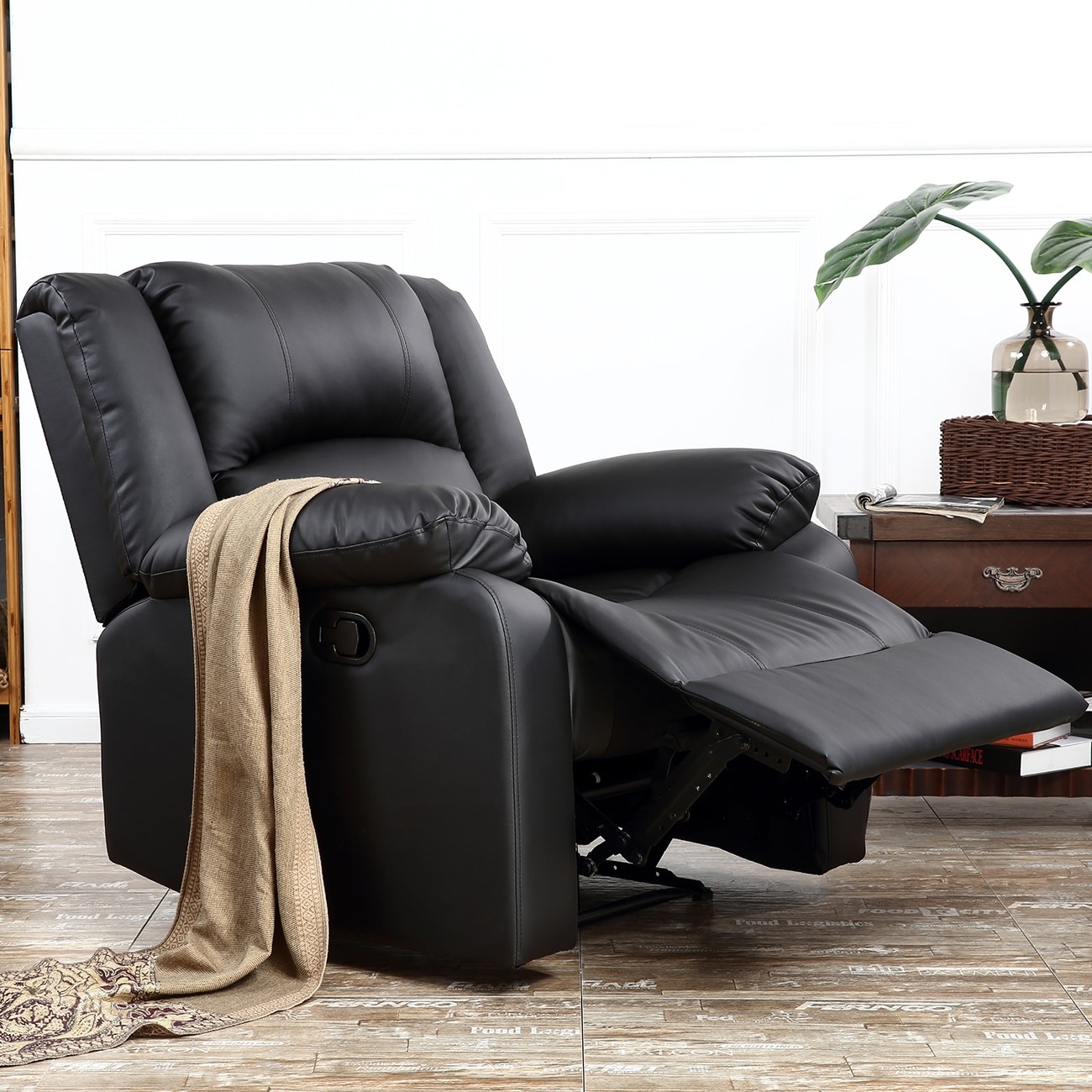 Belleze faux leather cheap rocker recliner chair
