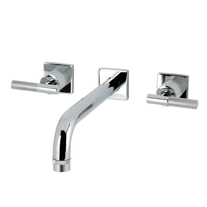 Kingston Brass Convergent Two-Handle Wall Mount Roman Tub Faucet with Knurled Handle - Polished Chrome