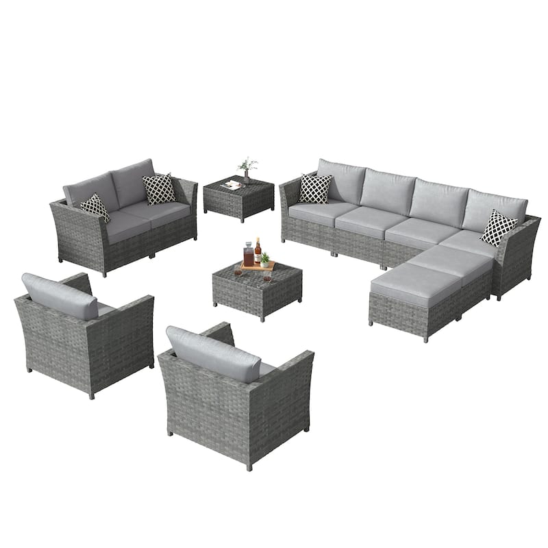 XIZZI 12-piece Outdoor Patio Furniture Sectional Set (fully assembled)