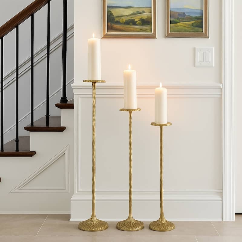 Tall Metal Floor Candle Stands for Pillar Candles, Set of 3 - 40.0"