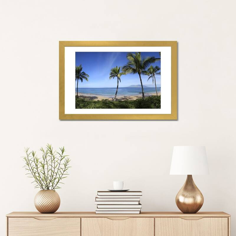 iCanvas "Palm Tree Lined Beach, Maui, Hawaii, USA" by Panoramic Images