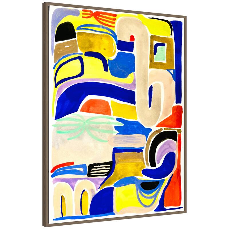 Kate and Laurel Sylvie Abstract 04 Framed Canvas by Emma Daisy - 32x42