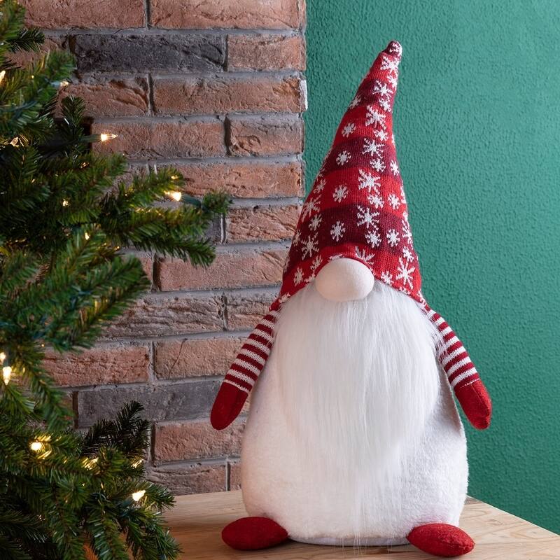 Glitzhome Set of 3 Fabric JOY Christmas Gnomes Decor