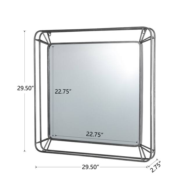 Glitzhome Oversized Iron-framed Round Wall Mirror
