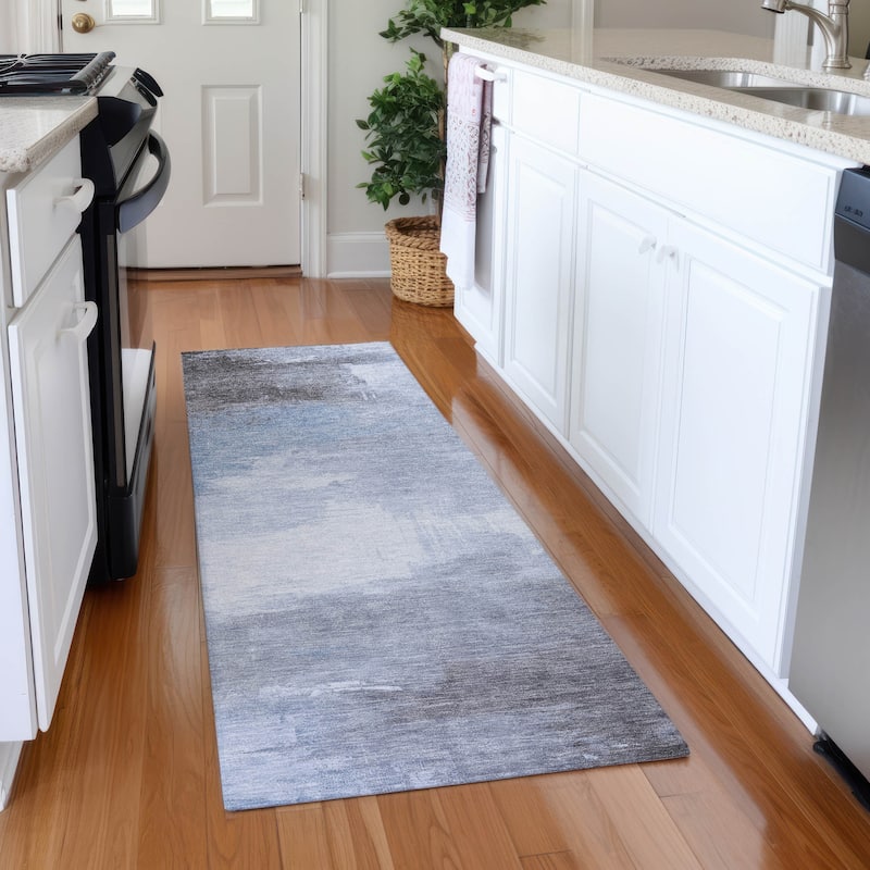 Premium Washable Super Soft Modern Chic Mayfield Rug - Sky - 2'3" x 7'6"