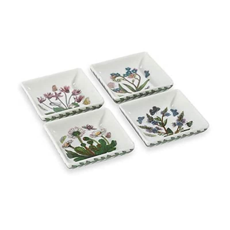 Portmeirion Botanic Garden Square Mini Dishes - Set of 4 - 3 in