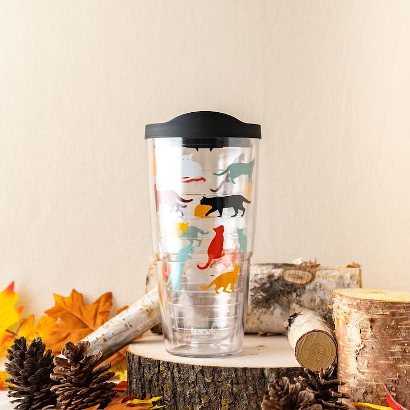 Tervis Pet Love Made in USA Double Walled Insulated Tumbler Travel 24oz, Cat Pounce Love