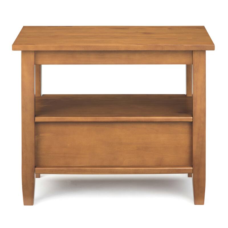 WYNDENHALL Norfolk SOLID WOOD 14 inch Wide Rectangle Transitional Narrow Side Table - 14 Inches wide