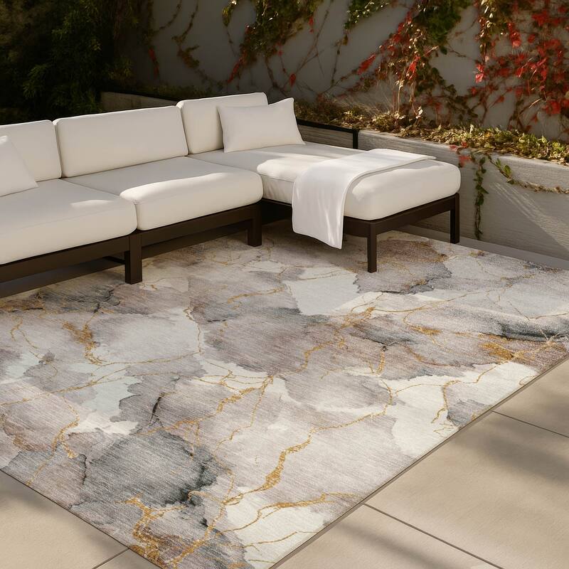 Machine Washable Indoor/ Outdoor Modern Brighton Chantille Rug