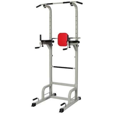 RS100 Power Tower with Push-up, Pull-up and Workout Dip Station for Home Gym Strength Training - Silver