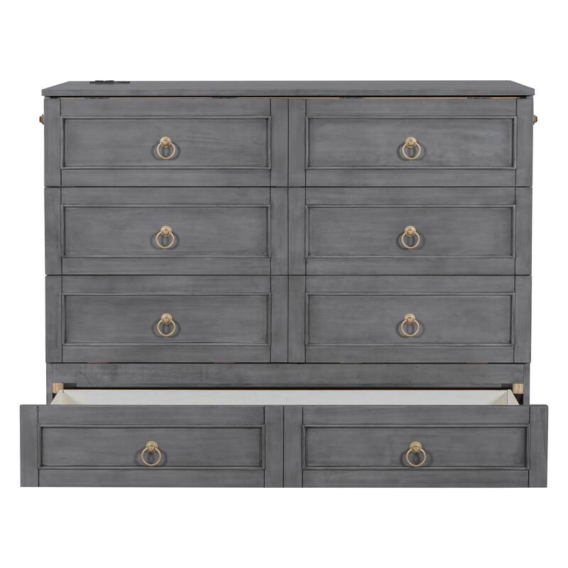 Murphy Bed with Versatile Storage & Large Drawers