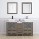 preview thumbnail 16 of 28, Vanity Art 60" Double Sink Bathroom Vanity Set with Engineered Marble Top and Free Mirror - 60 W X 18.5 D X 31.1 H Driftwood Gray