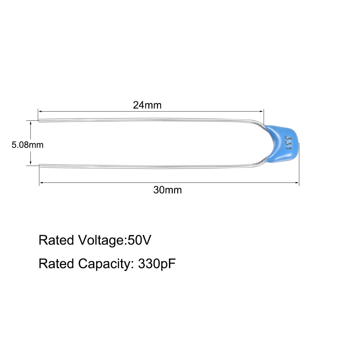 10pcs 330pF 331 50V Monolithic Ceramic Chip Capacitor
