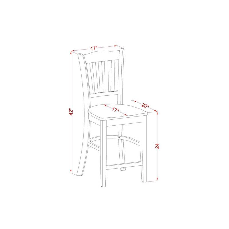 5-Piece Buttermilk and Cherry Solid Wood Top - Dining Room Set - Seats 4