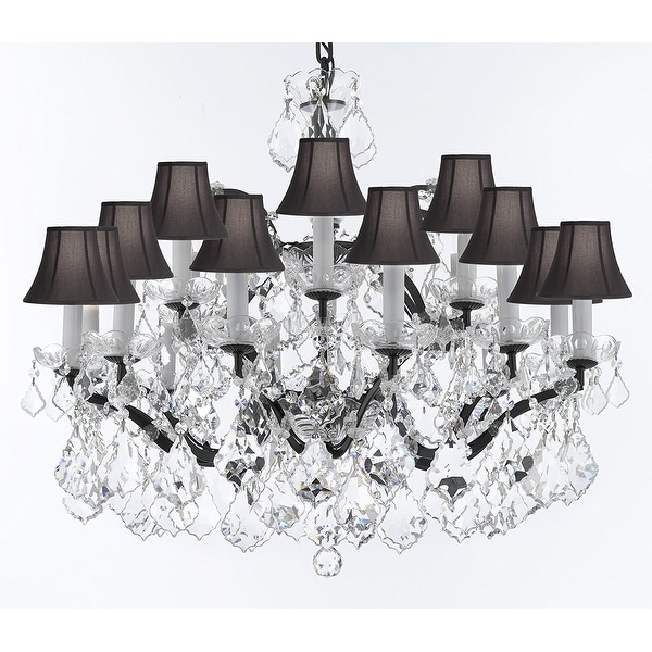 C Rococo Iron Crystal Chandelier With Black Shades Free C Rococo Iron Crystal Chandelier With Black Shades