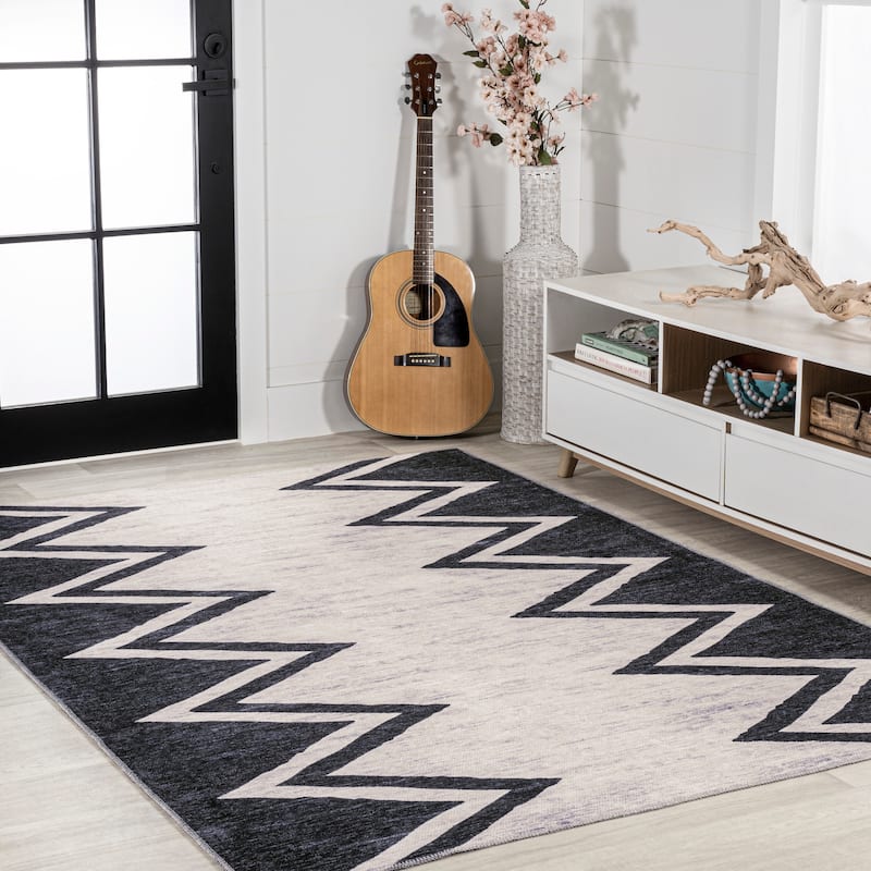 JONATHAN Y Modern Bohemian Medallion Textured Weave Machine Washable Area Rug