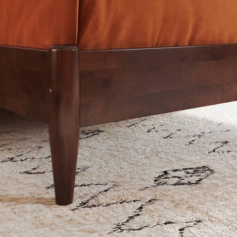 Valencia Solid Wood Low Profile Sleigh Platform Bed