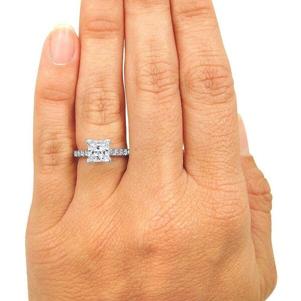 1.50 Ct Round Cut Diamond Solitaire Engagement Ring 14k White Gold Over Size 7