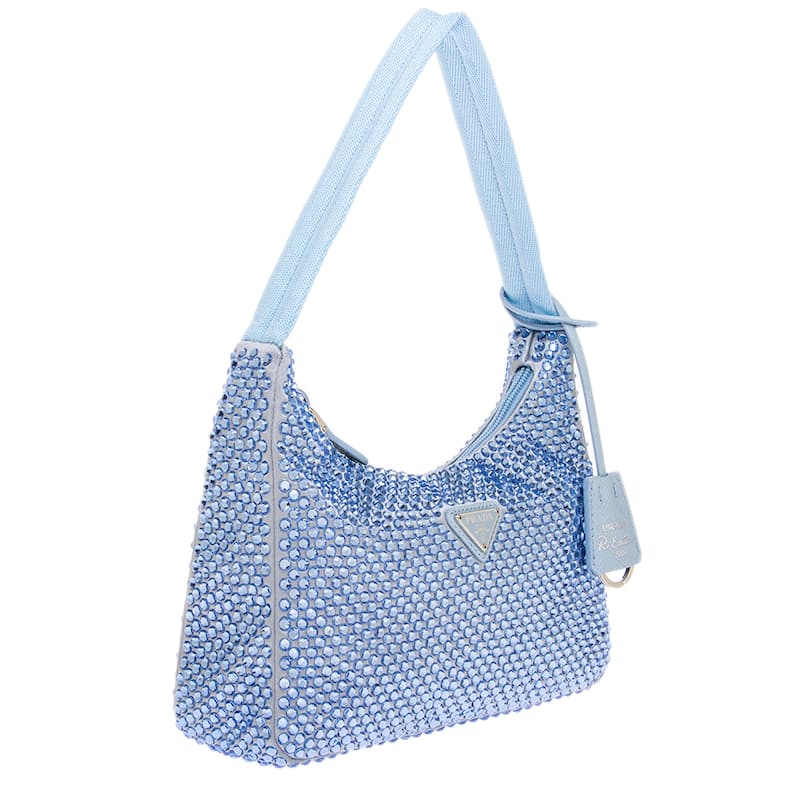 Prada Re-Edition Satin Mini Bag with Crystals