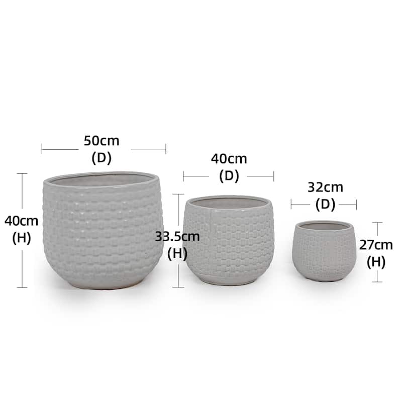 Ceramic Planters with Drainage Hole - Frost Proof Indoor Outdoor Flower Pots, 2pc