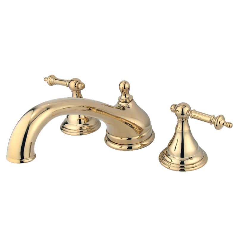 Kingston Brass Vintage Deck Mounted Roman Tub Filler with Lever - Polished Brass