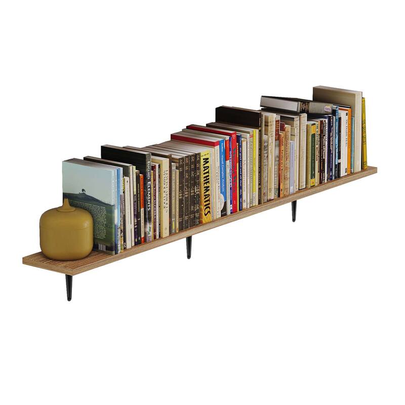 48'' Large Shelves for Wall Decor, Shelving Units and Storage, Wall Shelves for Living Room, Burnt